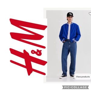 116 -H & M. Regular fit baseball/bomber  jacket bright blue and white